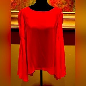 Sheer designer red blouse